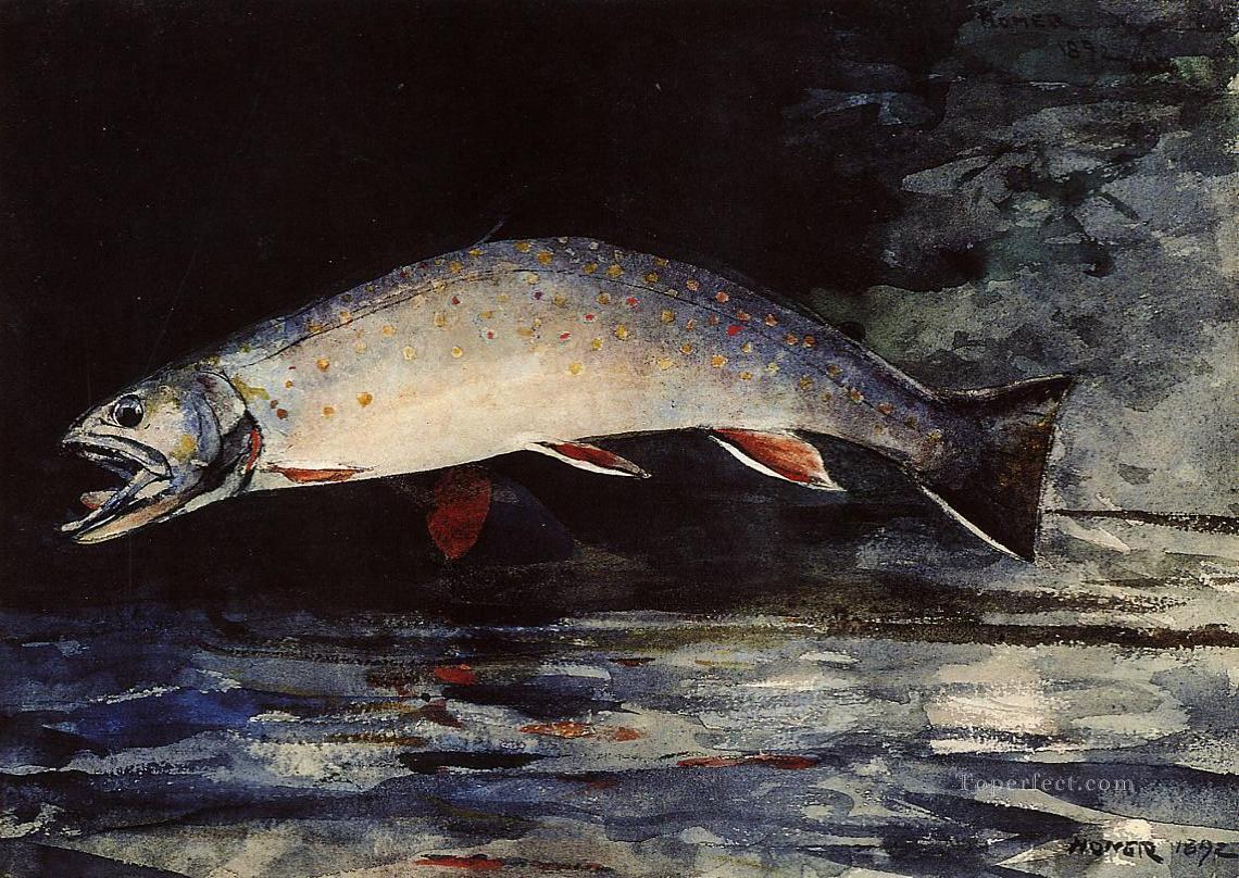 Un pintor marino del realismo de la trucha de arroyo Winslow Homer océano Pintura al óleo